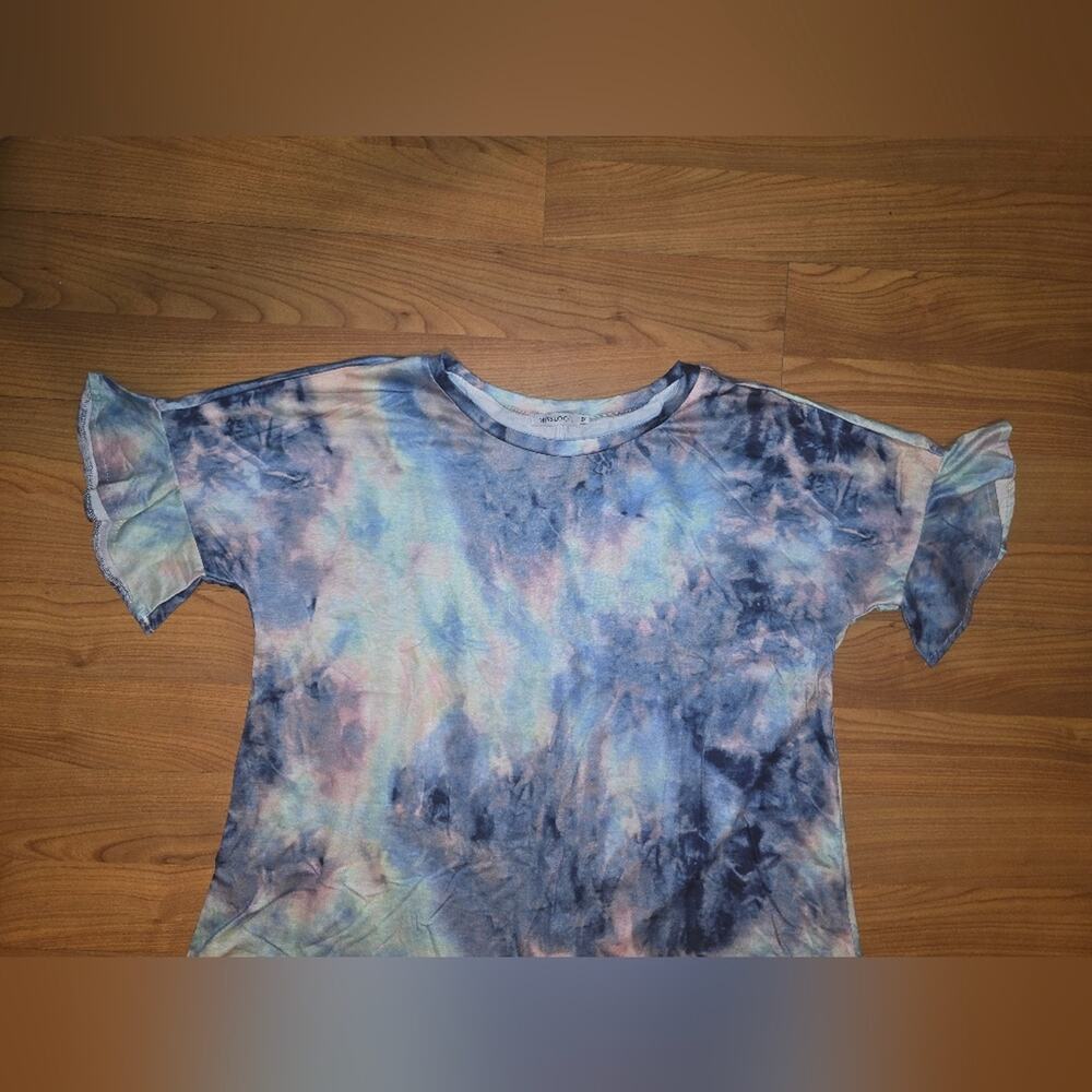 MISSLOOK Blue and Pink Tie-Dye Tee - Picture 4 of 7